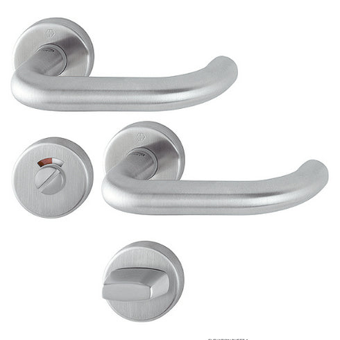 HOPPE Paris SecuSan Stainless Steel Bathroom/WC Interior Door Handle Set